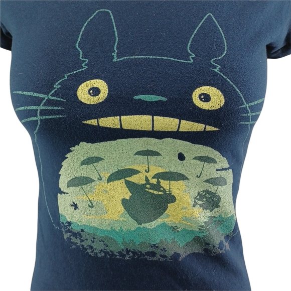 TOTORO Anime Navy Blue Tshirt - Picture 2 of 3